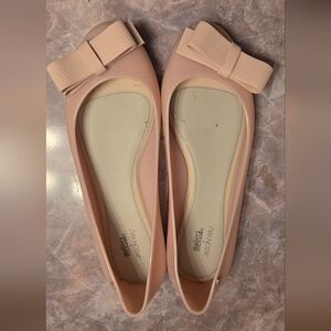 Melissa Nude Pink Bow Ballet Flats